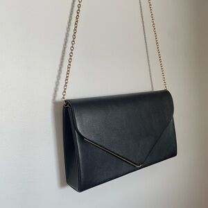 Call It Spring Black Clutch with Gold Chain
